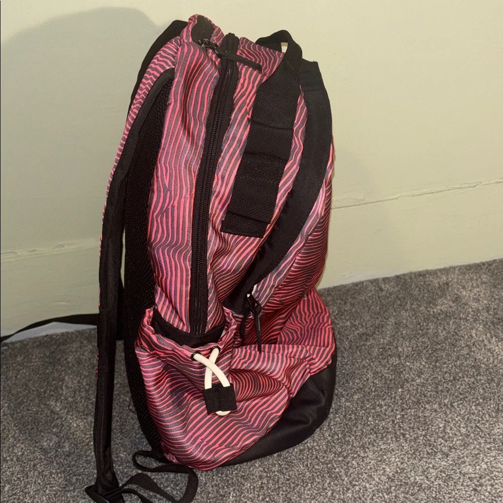 adidas Pink Striped Men's Backpack with Black Accents - Picture 5 of 7